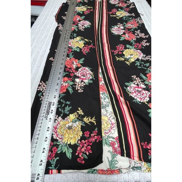 dRA Women's Straight Midi Dress Medium V-Neck Striped Floral Multicolor Pullover - Picture 7 of 7